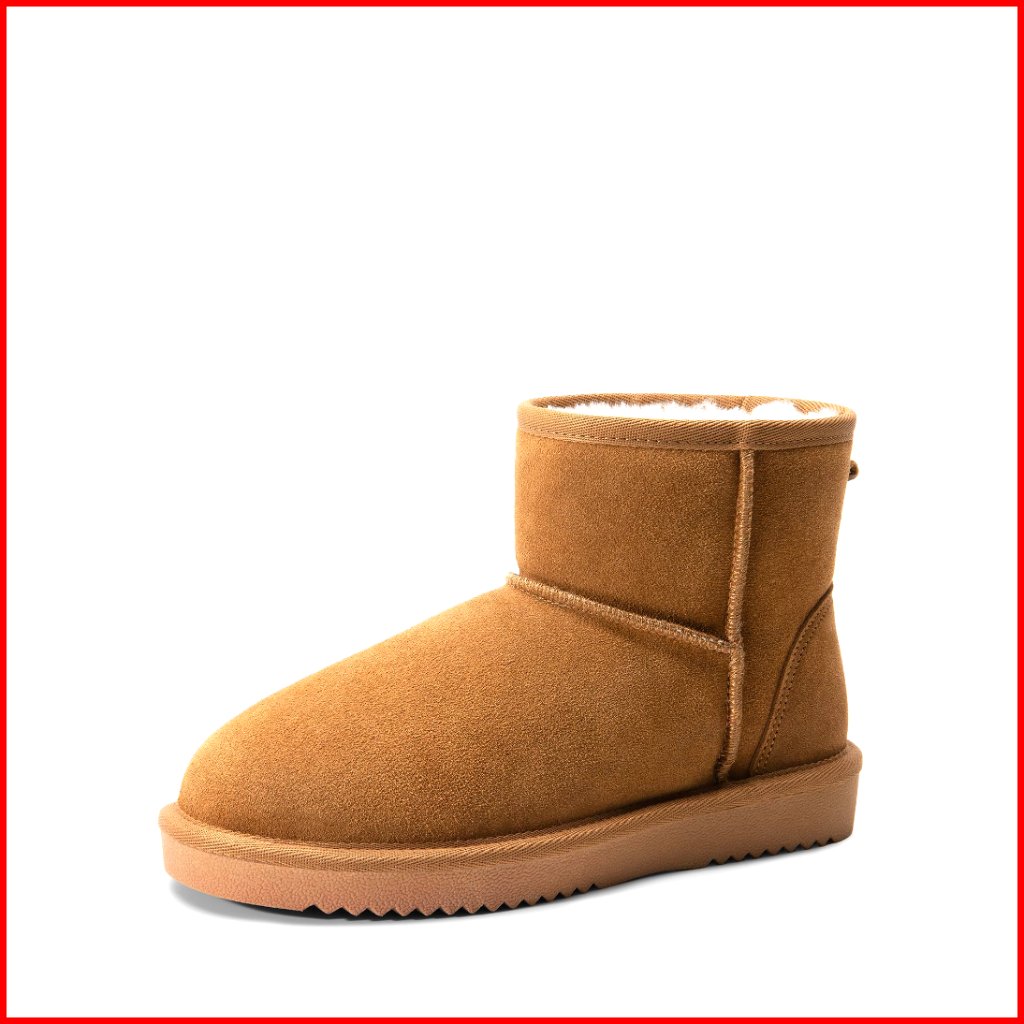 Women's Suede Snow Boots With Faux Fur Lining Slip-Resistant Memory Foam